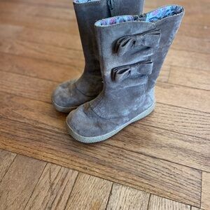 Livie & Luca Kids' Suede Boots with Bows - Brown